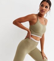 ONLY PLAY Light Green Strappy Back Sports Crop Top